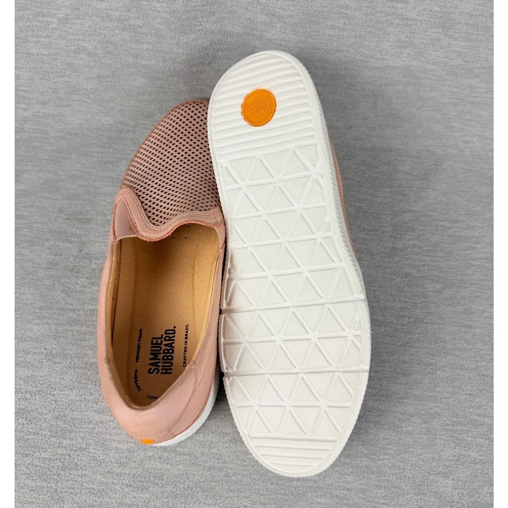 Samuel Hubbard Laguna Slip-On Sneakers Womens 10M Pink Rose Leather Perforated